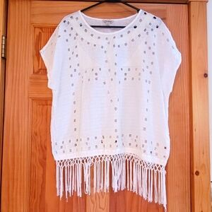 Lucky‎ Brand Women's Cutout Fringe Top